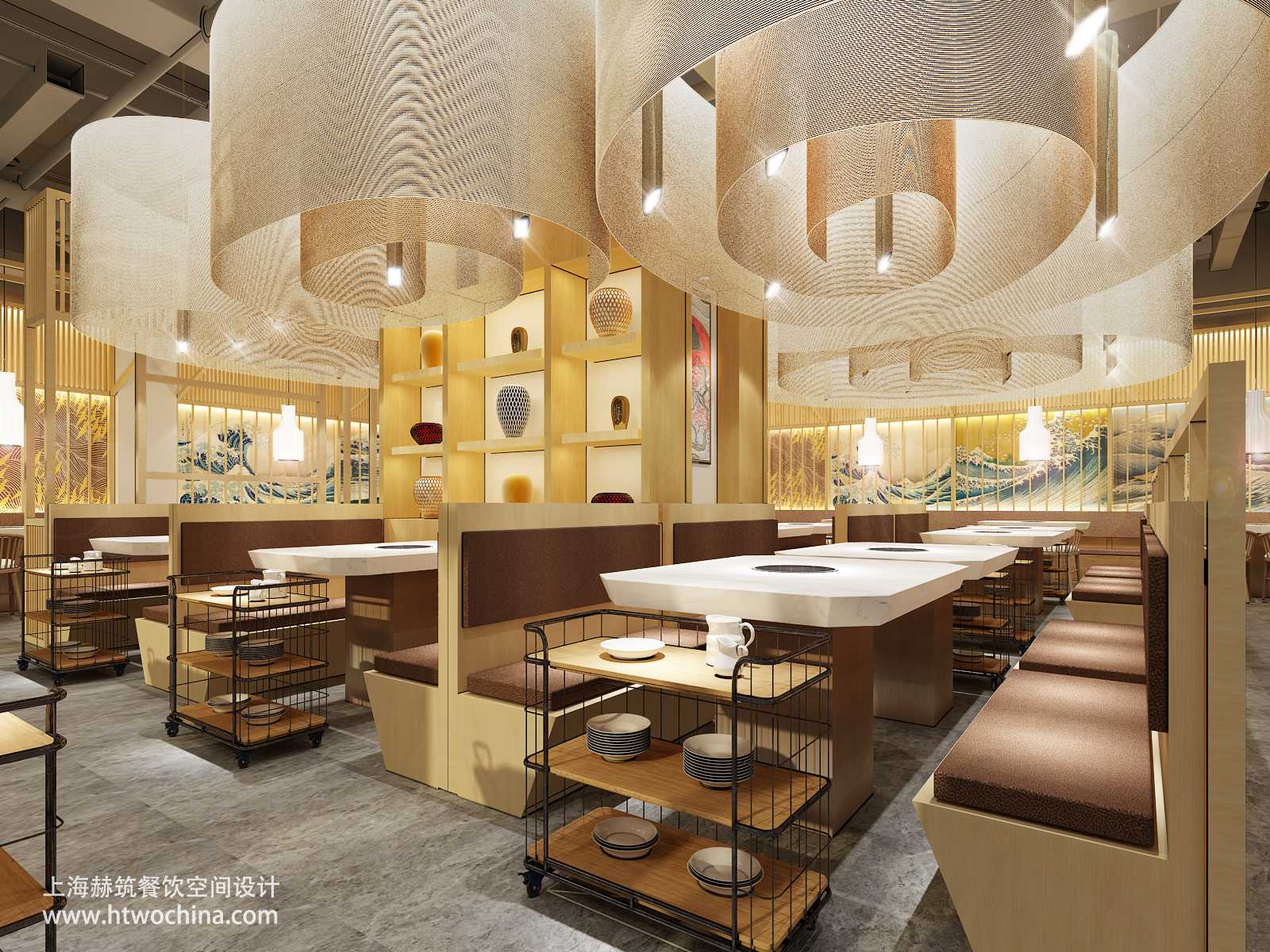 现代温馨餐厅，为饮食增添暖色美感 - 美范儿设计效果图 - 躺平设计家